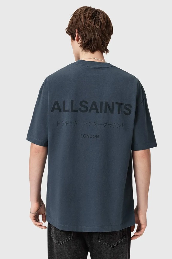 AllSaints T-shirt oversize męski bawełniany M071PB niebieski SS26