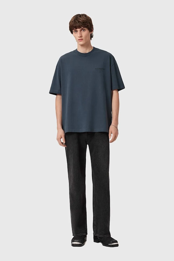 Odzież AllSaints T-shirt oversize męski bawełniany M071PB niebieski