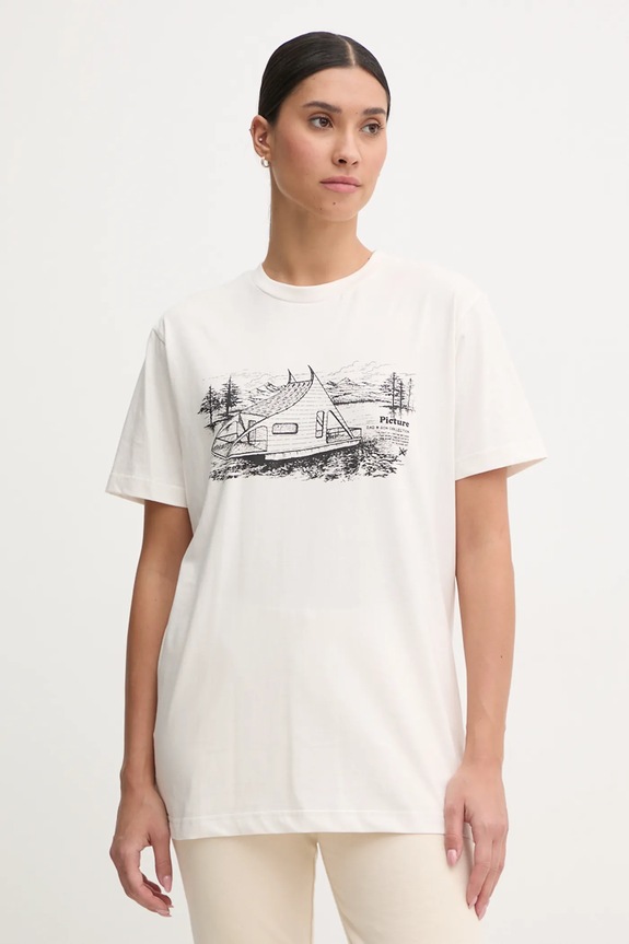 Picture tricou din bumbac D&S Boathouse bej MTS1190