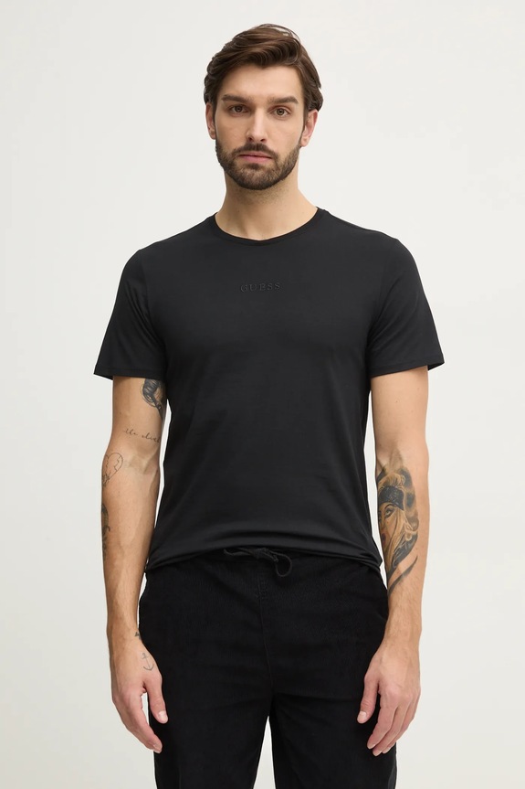Guess t-shirt bawełniany czarny M4GP39.K7HD0
