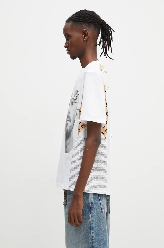 Marine Serre t-shirt Regenerated Graphic T-Shirts Regular Fit T-Shirt MTT080A.UJER0003 white AW24