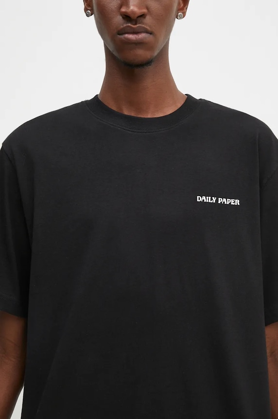 Daily Paper t-shirt bawełniany Dias czarny 2422072