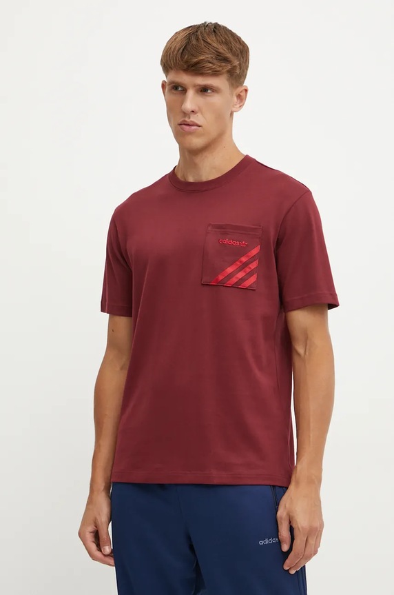 Tričko adidas Originals relaxed burgundské IX9606