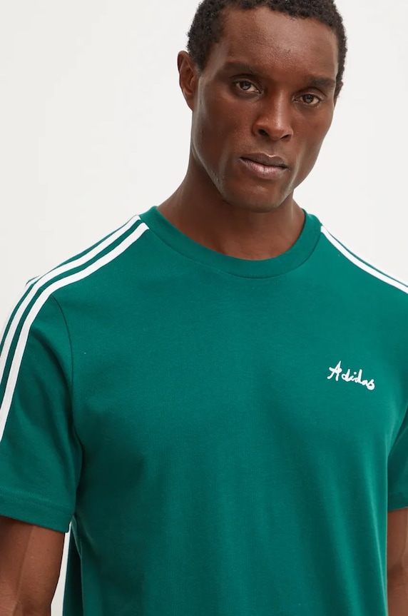 Bavlnené tričko adidas zelená IZ1171