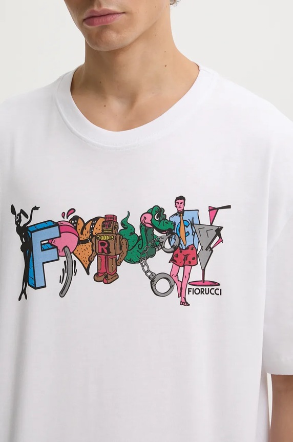 Pamučna majica Fiorucci M01FMTSH103CJ01WH04 bijela