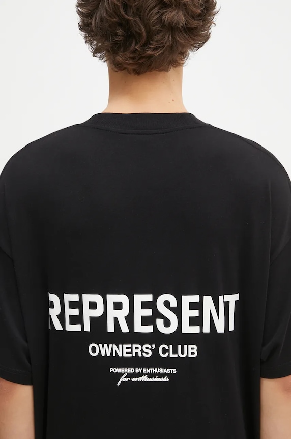 Represent tricou din bumbac Represent Owners Club negru OCM41114.001