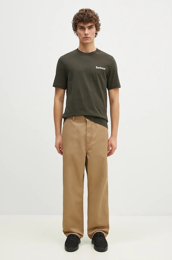 Bavlněné tričko Barbour Pitbright Relaxed MTS1351 zelená