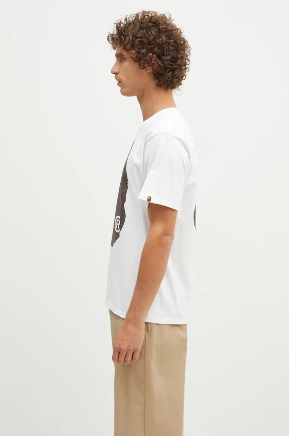 Bavlněné tričko A Bathing Ape BIG APE HEAD TEE 1K80110002 bílá AW24