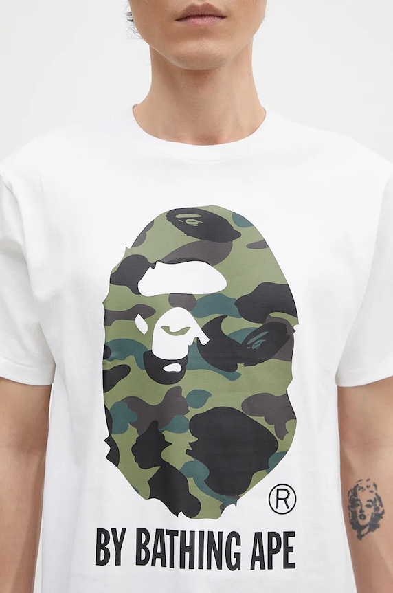 A Bathing Ape cotton t-shirt 1ST CAMO BY BATHING APE TEE white 1K80110012