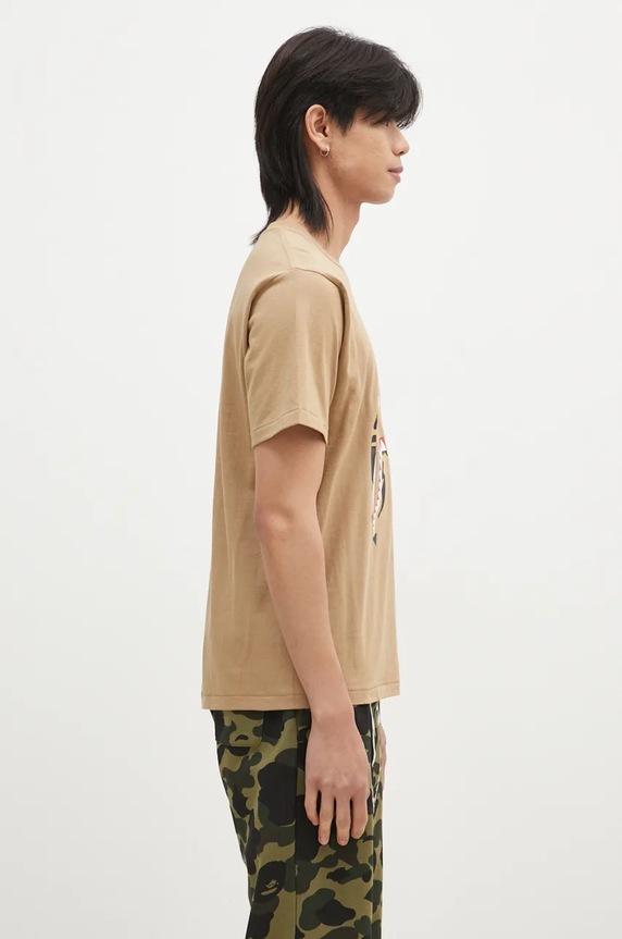 A Bathing Ape cotton t-shirt 1ST CAMO SHARK TEE beige 1K80110013