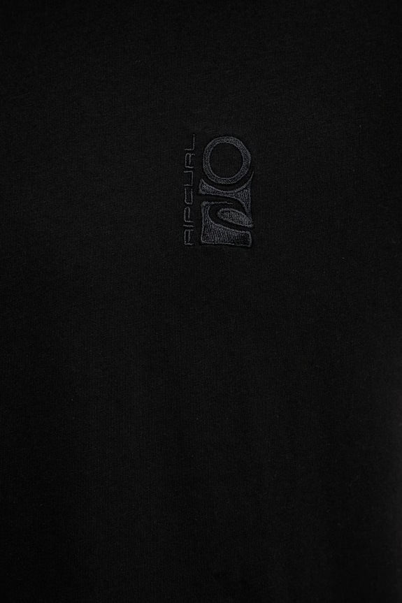 Rip Curl t-shirt ανδρικό βαμβακερό SEARCH EMBROIDERY 0JCMTE μαύρο