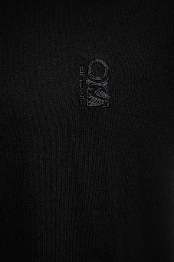 Rip Curl t-shirt ανδρικό βαμβακερό SEARCH EMBROIDERY 0JCMTE μαύρο