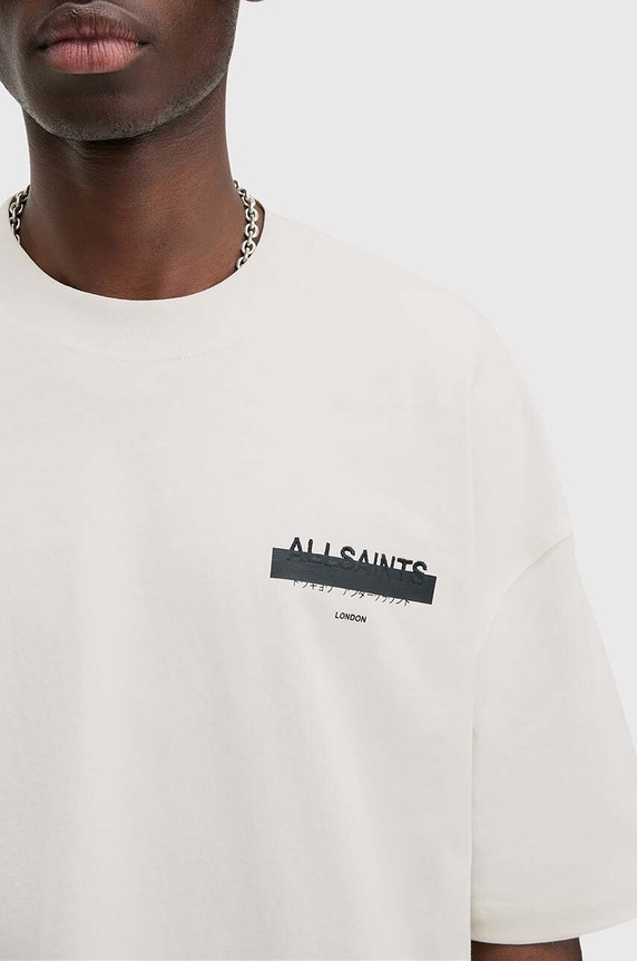 Bavlnené tričko AllSaints REDACT SS CREW biela M002PC