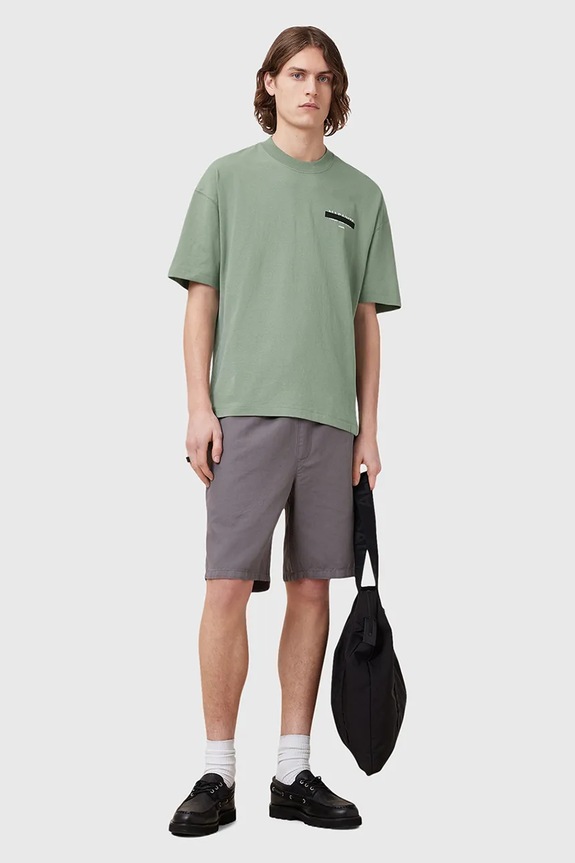 AllSaints t-shirt in cotone REDACT SS CREW M002PC verde