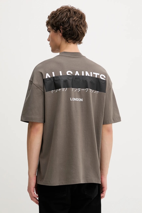 Odzież AllSaints t-shirt bawełniany REDACT SS CREW M002PC zielony