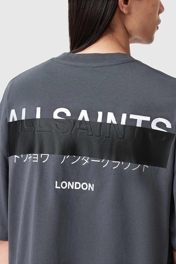 Ρούχα Βαμβακερό μπλουζάκι AllSaints REDACT SS CREW M002PC γκρί
