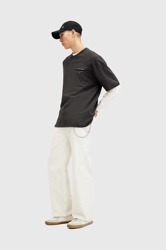AllSaints pamut póló REDACT SS CREW M002PC