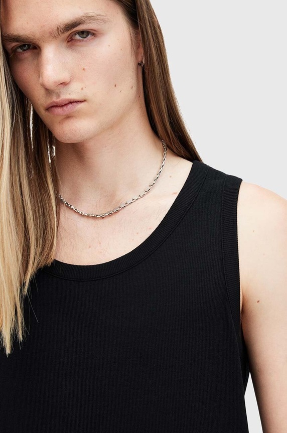 AllSaints pamut top EDWARDS VEST M008JB fekete AW25