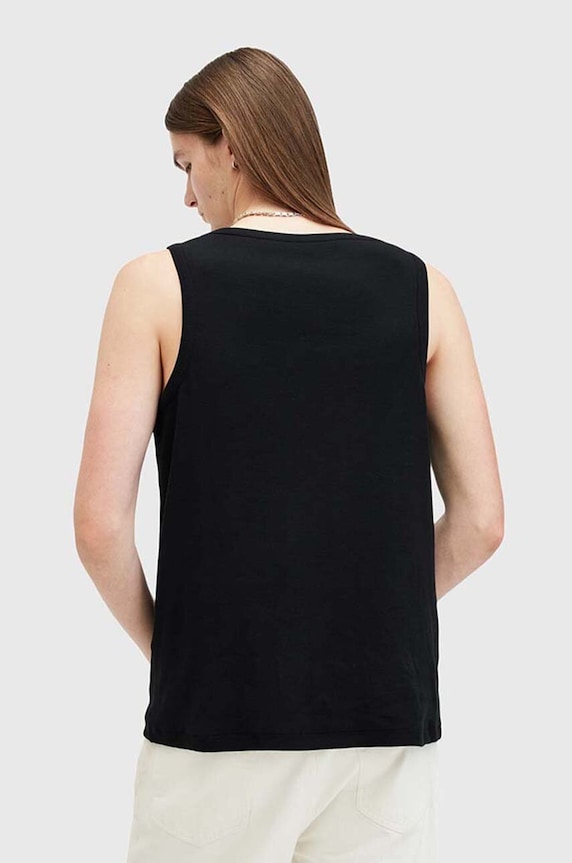 AllSaints pamut top EDWARDS VEST fekete M008JB