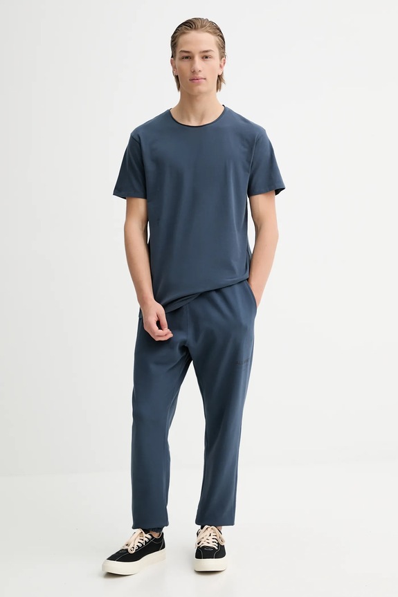 Бавовняна футболка AllSaints BODEGA SS CREW M026JB темно-синій SS26