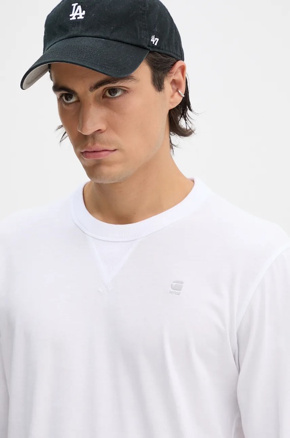 G-Star longsleeve bawełniany biały D25076.336
