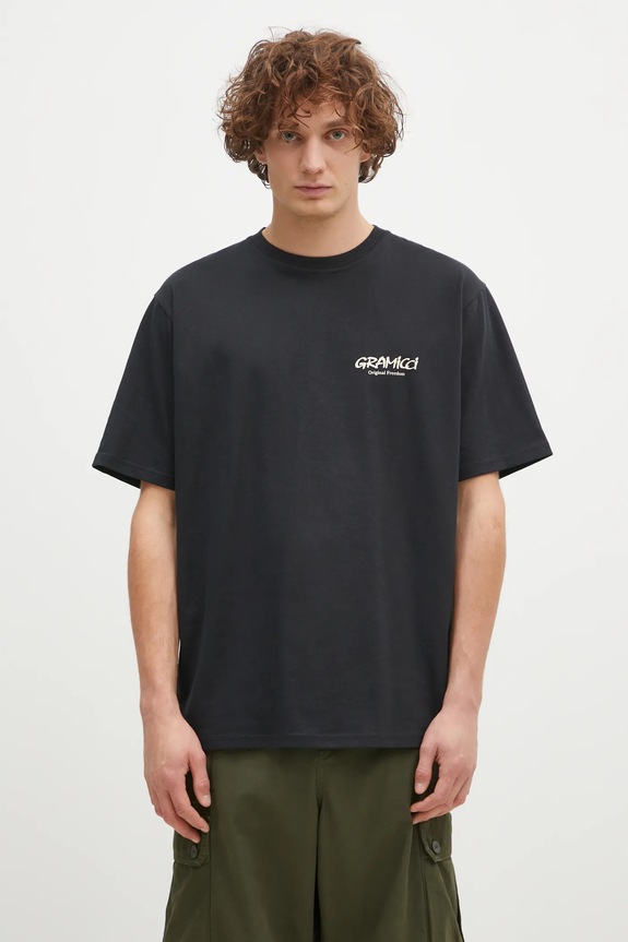 Gramicci cotton t-shirt Original Freedom Tee relaxed black G4FU.T098
