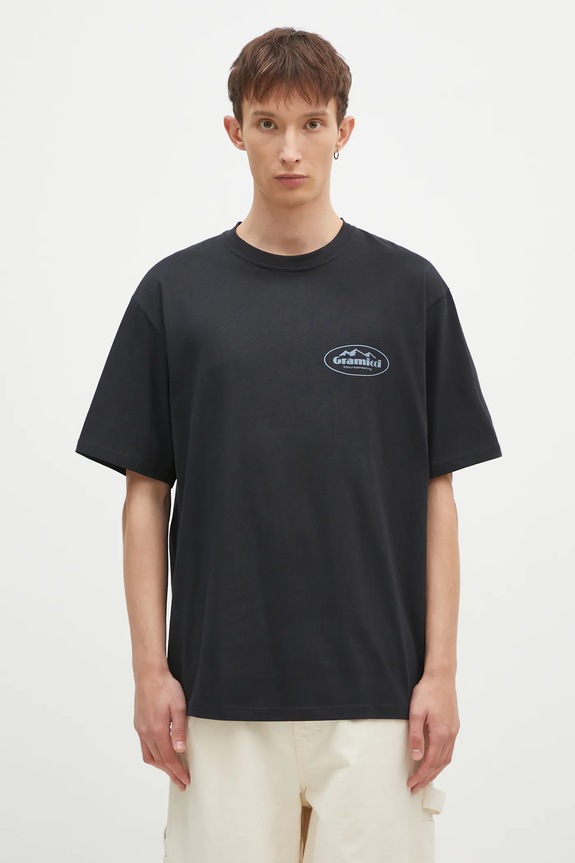 Gramicci t-shirt bawełniany Mountaineering Tee nadruk czarny G4FU.T096