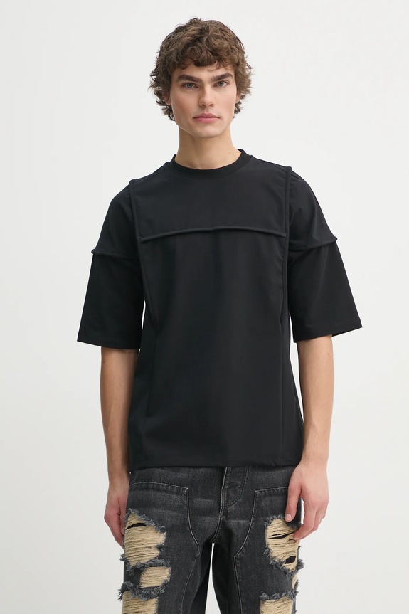 Heliot Emil t-shirt bawełna czarny AW24.M.09.123.BLK01