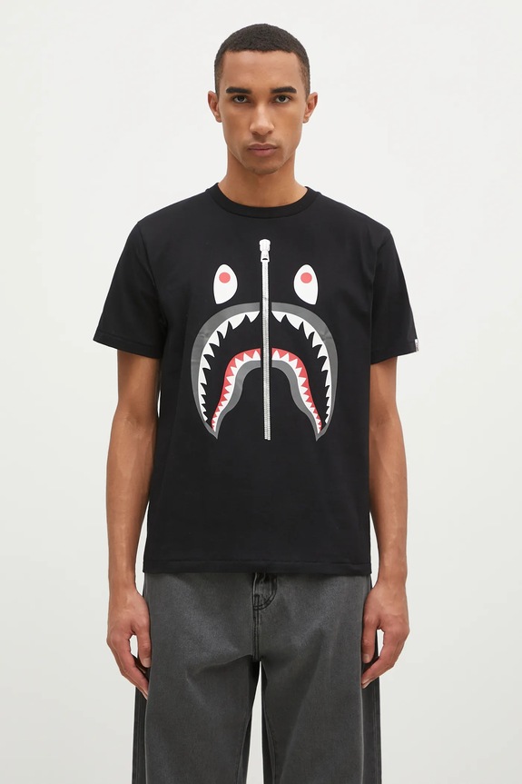 A Bathing Ape cotton t-shirt Shark cotton black 1K80110003