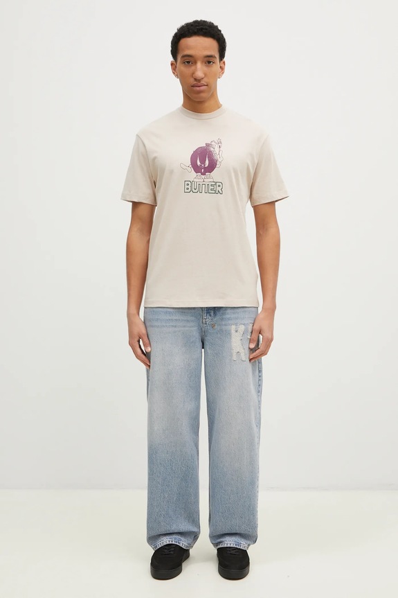 Хлопковая футболка Butter Goods Bomb Tee BG243100 бежевый