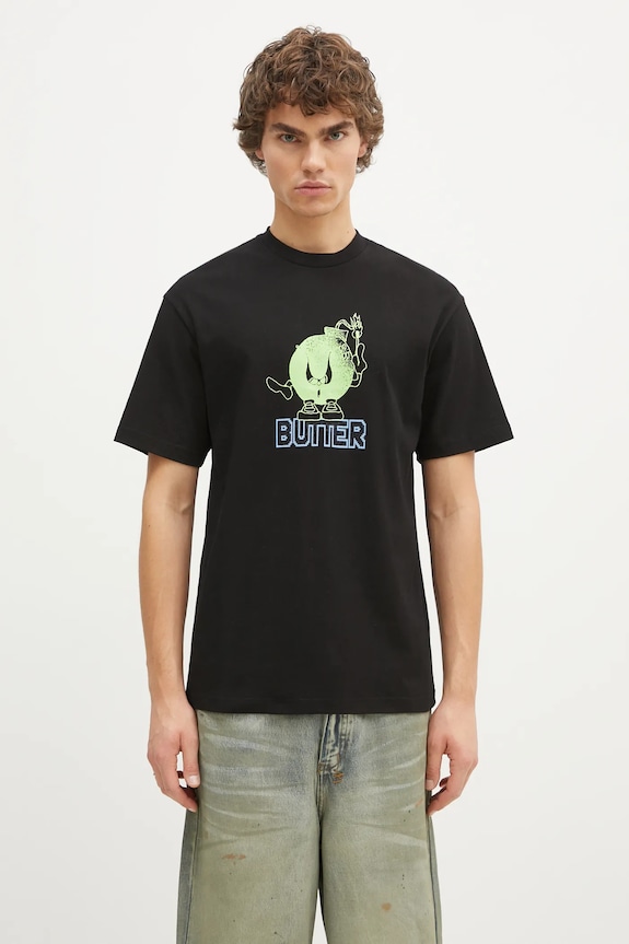 Butter Goods t-shirt in cotone Bomb Tee regolare nero BG243100