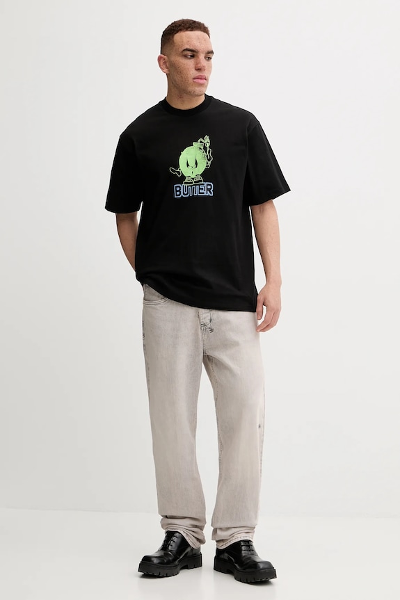 Butter Goods tricou din bumbac Bomb Tee BG243100 negru AW24