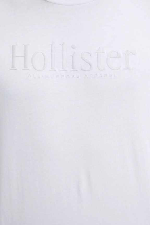 Памучна тениска Hollister Co. KI323.4213.100 бял