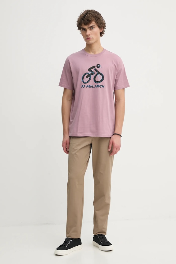 Bavlnené tričko PS Paul Smith M2R.011R.PP4960 ružová SS25