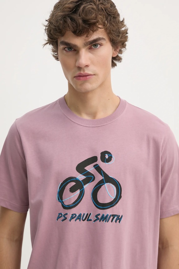 Bavlnené tričko PS Paul Smith ružová M2R.011R.PP4960