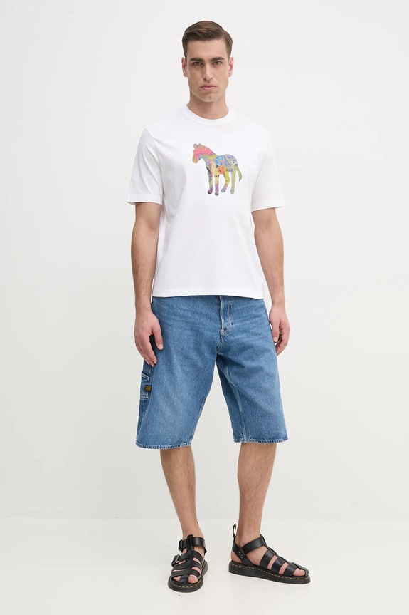 Bavlnené tričko PS Paul Smith M2R.220X.PP4701 biela SS25