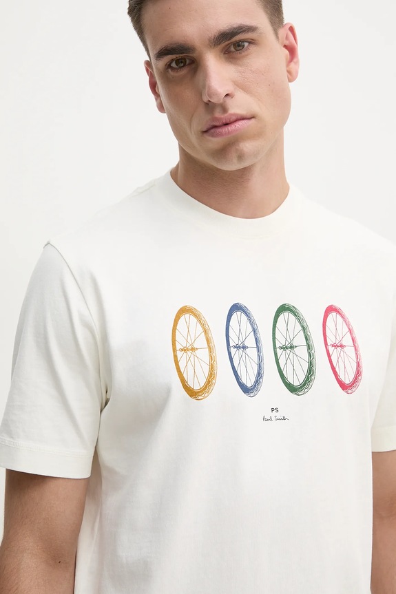 PS Paul Smith t-shirt bawełniany beżowy M2R.965X.PP5015