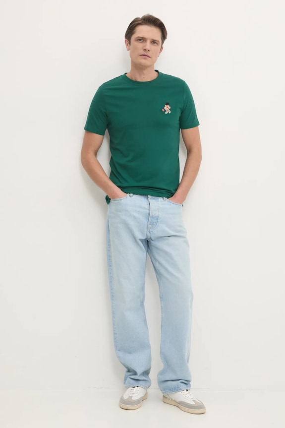 Lindbergh pamut póló 30.400313.DKGREEN zöld AW24