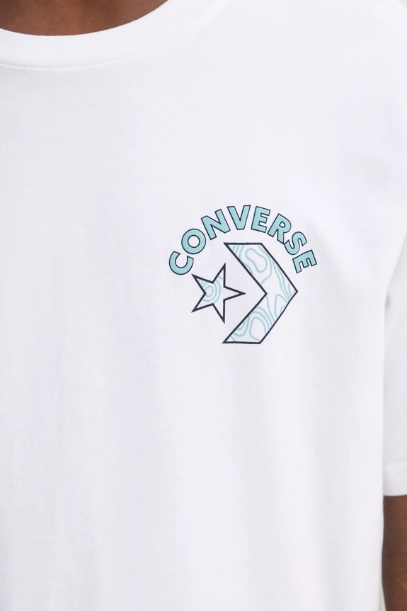 Bavlnené tričko Converse 10027096.A02 béžová