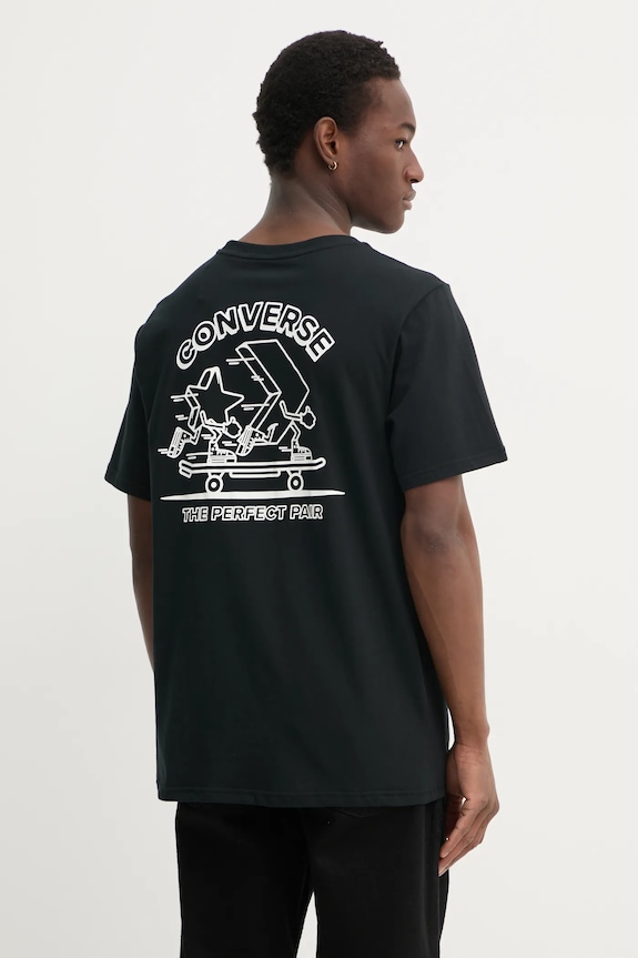 Odzież Converse t-shirt bawełniany 10027195.A01 czarny