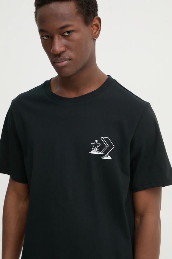Converse t-shirt bawełniany czarny 10027195.A01