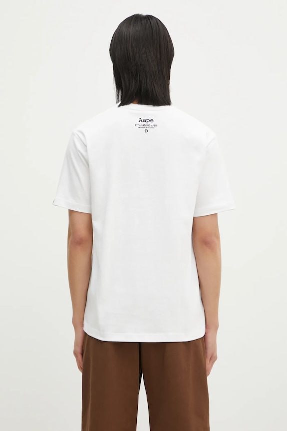 Одежда Хлопковая футболка AAPE Moon Face Logo AAPTEM1561XXN белый