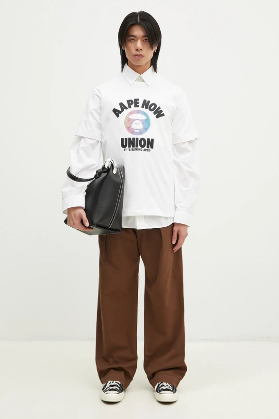 Хлопковая футболка AAPE Moon Face Logo AAPTEM1561XXN белый