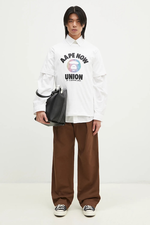Хлопковая футболка AAPE Moon Face Logo AAPTEM1561XXN белый