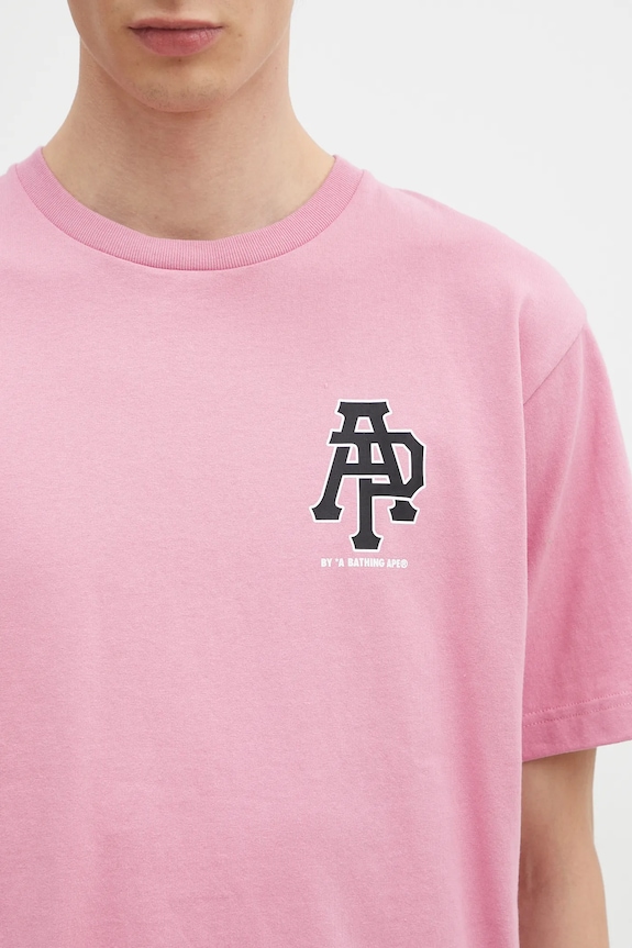 Бавовняна футболка AAPE Basic рожевий AAPTEM1562XXN