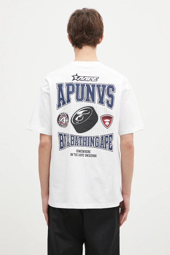 Одяг Бавовняна футболка AAPE Moon Face Logo AAPTEM1547XXN білий