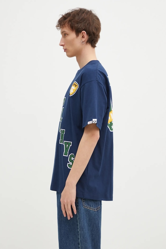 Хлопковая футболка AAPE Moon Face Logo AAPTEM1548XXN тёмно-синий AW24