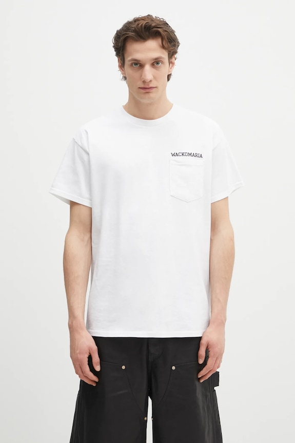 Wacko Maria tricou din bumbac x Keith Haring print alb KH.WM.TEE01