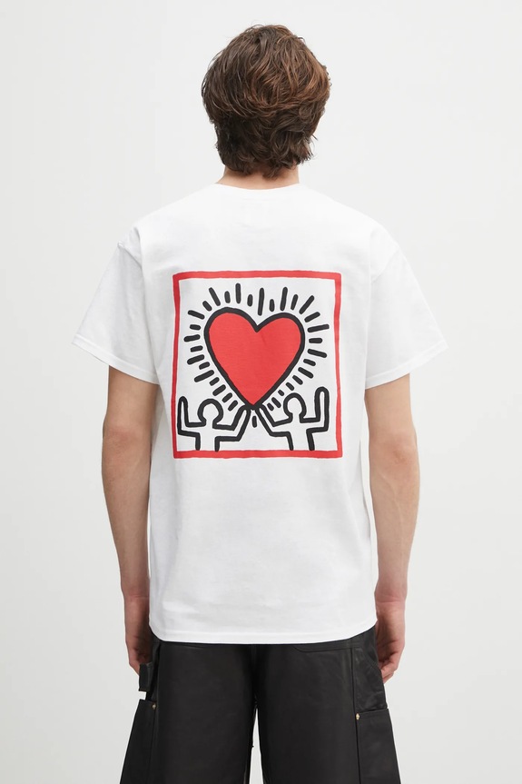 Îmbrăcăminte Wacko Maria tricou din bumbac x Keith Haring KH.WM.TEE01 alb