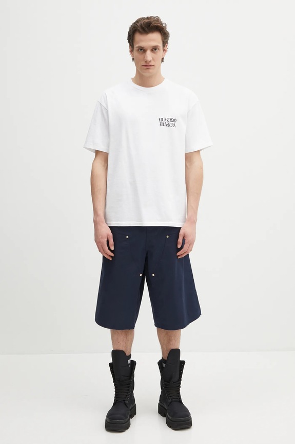 Bavlněné tričko Wacko Maria Washed Heavy Weight 24FW.WMT.WT02 bílá